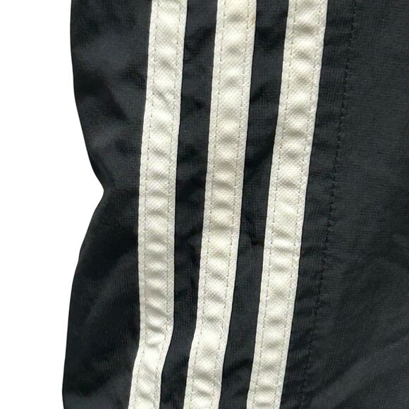 Adidas Windbreaker Track Pants Lined Black 3 Striped Zip Leg - Men's Size Small - Picture 3 of 10